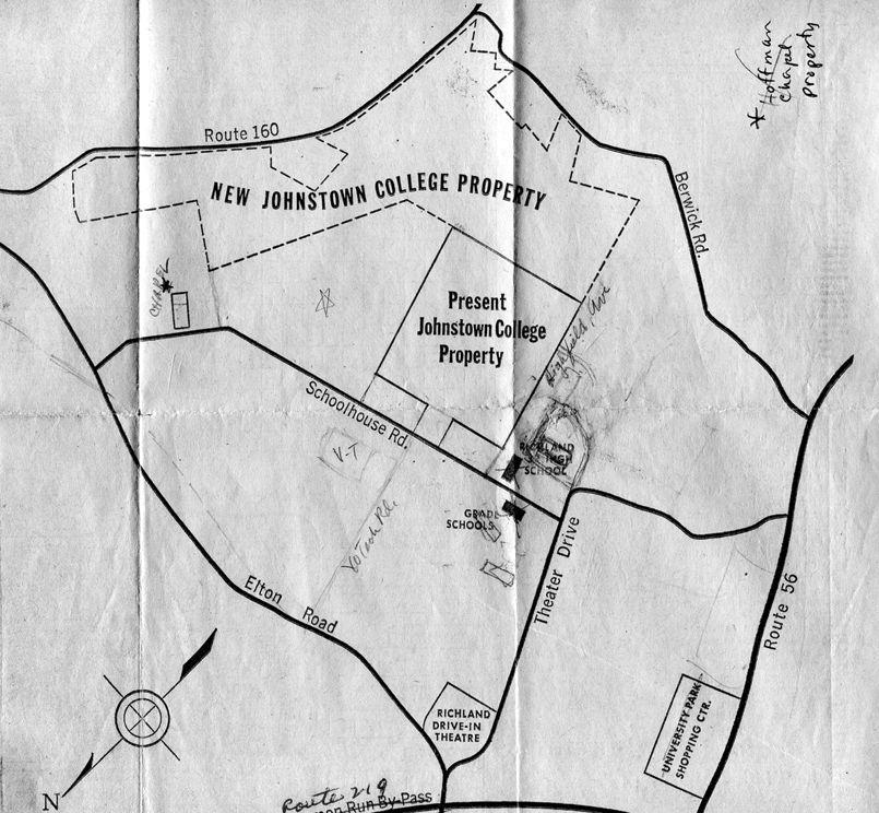 The proposed property map as it appeared in The Tribune-Democrat on April 6, 1966