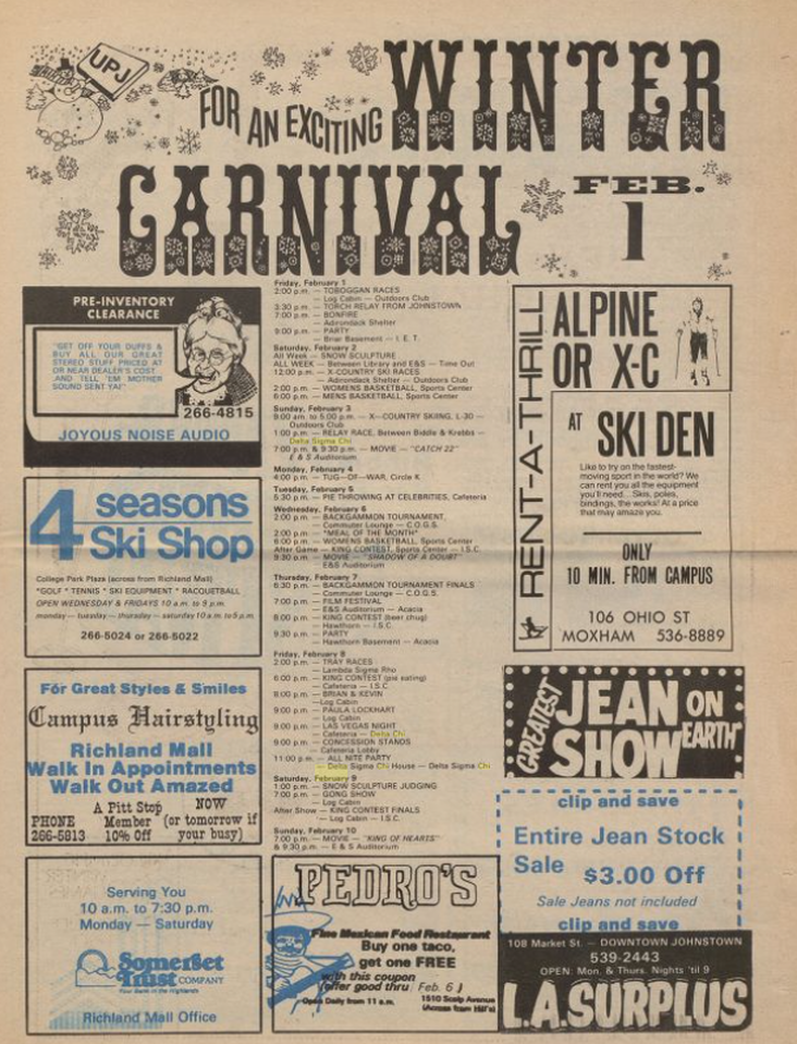 UPJ Winter carnival January 30 1980
